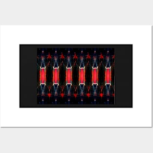 Dragonfly wing pattern red and black Posters and Art